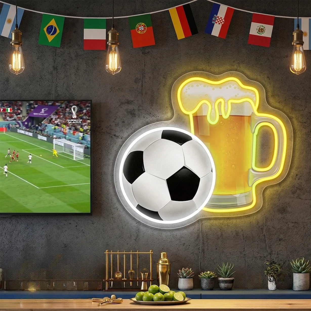 Soccer Beer LED Neon Sign USB Dimmable Sports Bar Neon Light for Man Cave Football Club Beer Bar Home Bar Decor Gifts for Men
Soccer Beer LED Neon Sign USB Dimmable Sports Bar Neon Light for Man Cave Football Club Beer Bar Home Bar Decor Gifts for Men