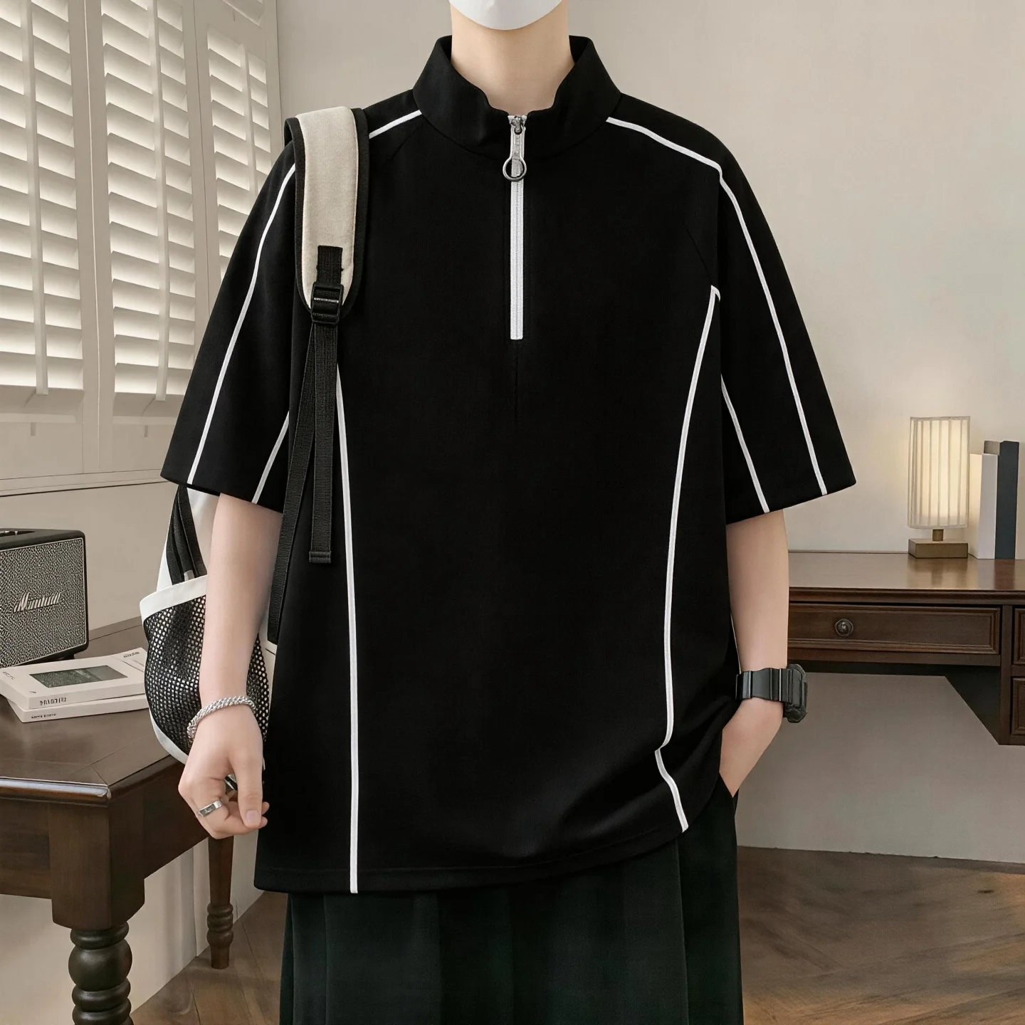 2026 Summer New Style Men's Button-down Half-Zip Polo Shirt Loose American Youth Sport T-Shirt Male
2026 Summer New Style Men's Button-down Half-Zip Polo Shirt Loose American Youth Sport T-Shirt Male