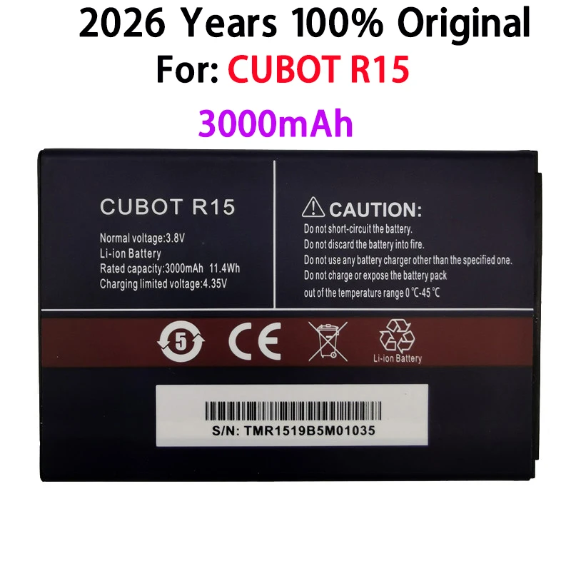 2026 Years 100% Original CUBOT R15 Battery 3000mAh Replacement backup battery For CUBOT R15 Cell Phone Batteries Bateria
2026 Years 100% Original CUBOT R15 Battery 3000mAh Replacement backup battery For CUBOT R15 Cell Phone Batteries Bateria