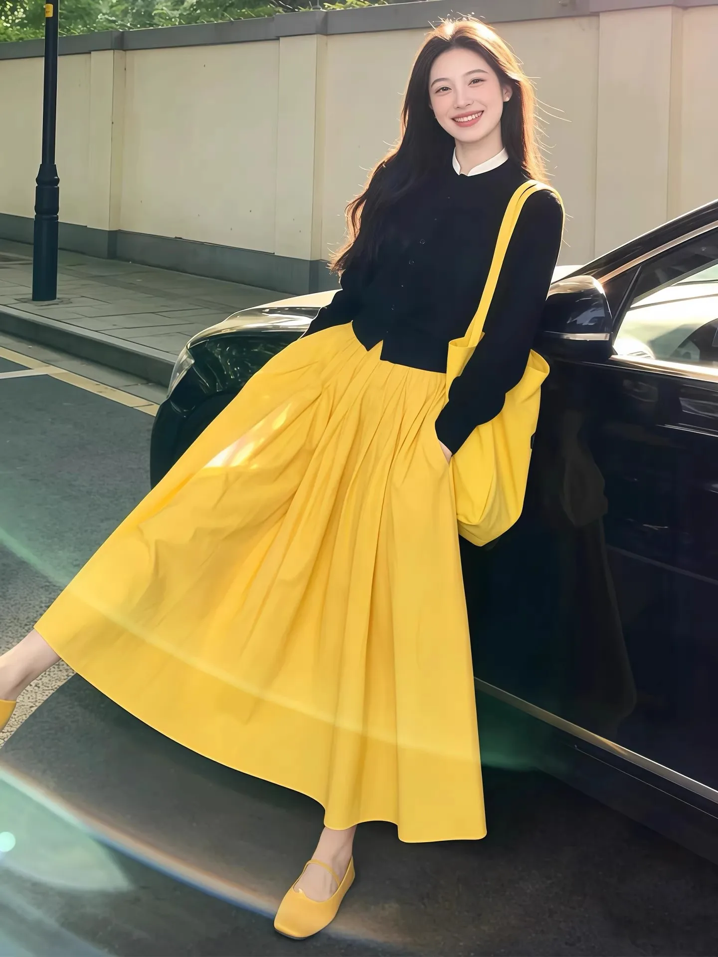 Spring Autumn Hepburn Style Knitted Open Cardigan High Waist Yellow Skirt Two Piece Set Women's Fashion Ensemble
Spring Autumn Hepburn Style Knitted Open Cardigan High Waist Yellow Skirt Two Piece Set Women's Fashion Ensemble
