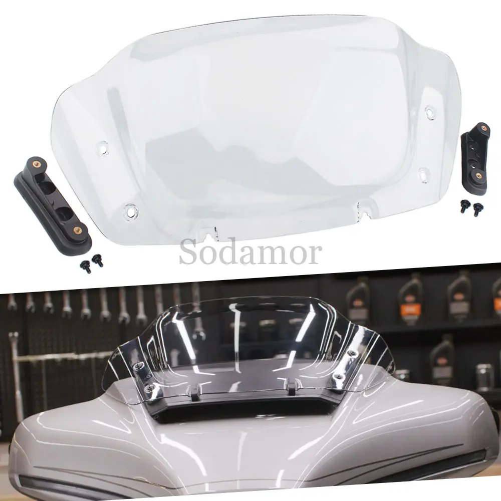 10" Motorcycle Front Upper Fairing Windshield Wind Deflector Cowling Windscreen For Harley Street Glide FLHX/I CVO FLHXSE 2023+
10" Motorcycle Front Upper Fairing Windshield Wind Deflector Cowling Windscreen For Harley Street Glide FLHX/I CVO FLHXSE 2023+