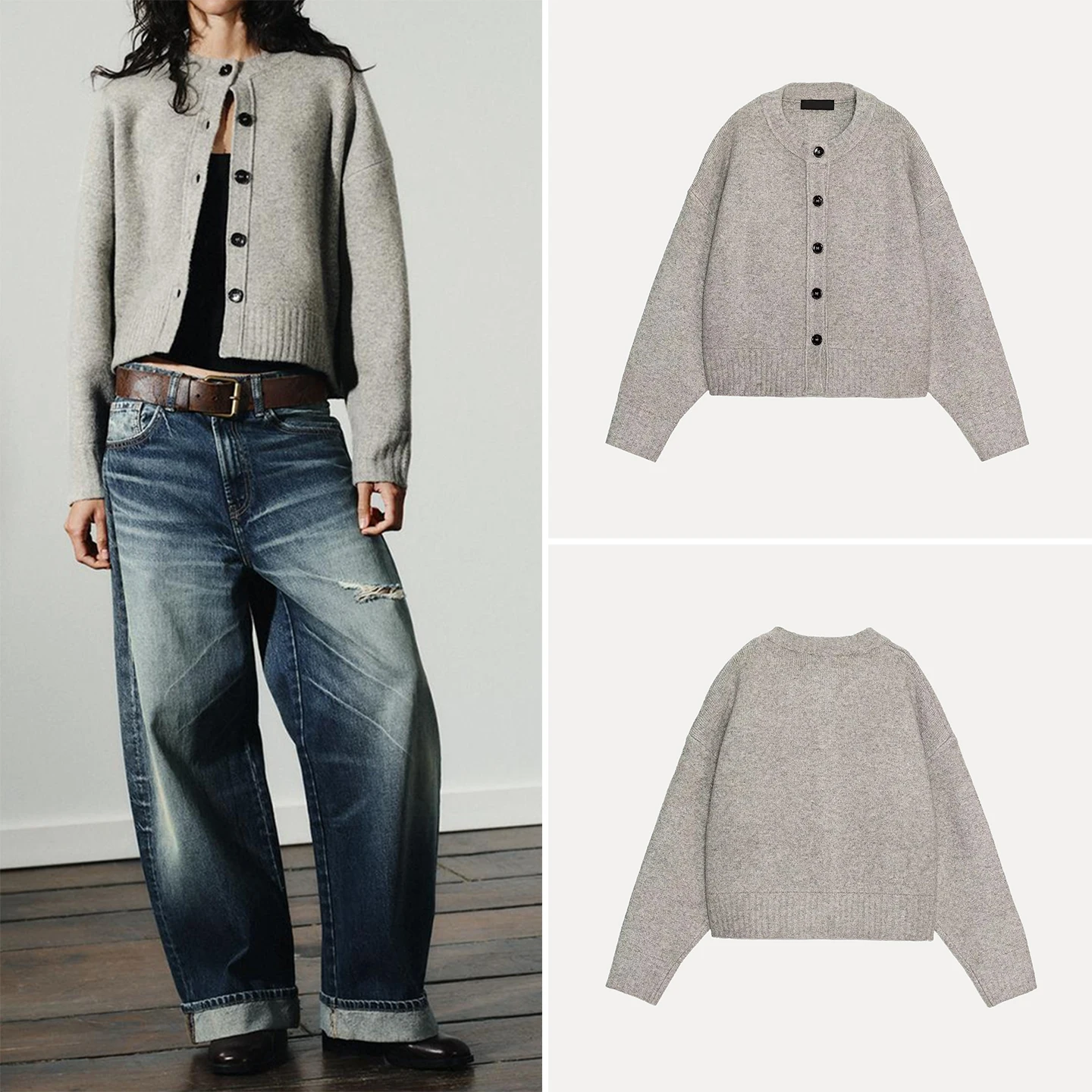 Z Women's Soft Long Sve Knitted Jaet round Ne Loose Fit Casual Sle Faionable Outerwear for Autumn Season
Z Women's Soft Long Sve Knitted Jaet round Ne Loose Fit Casual Sle Faionable Outerwear for Autumn Season