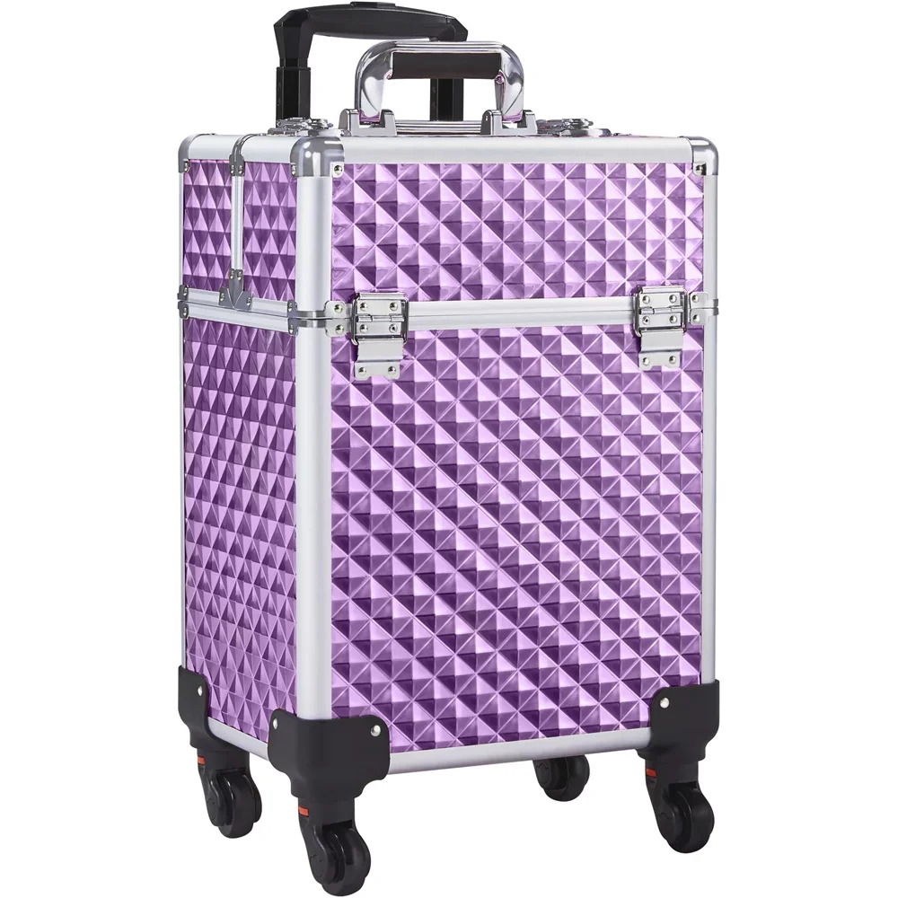 Rolling Makeup Train Case Cosmetic Trolley with Sliding Rail Holographic, Purple
Rolling Makeup Train Case Cosmetic Trolley with Sliding Rail Holographic, Purple