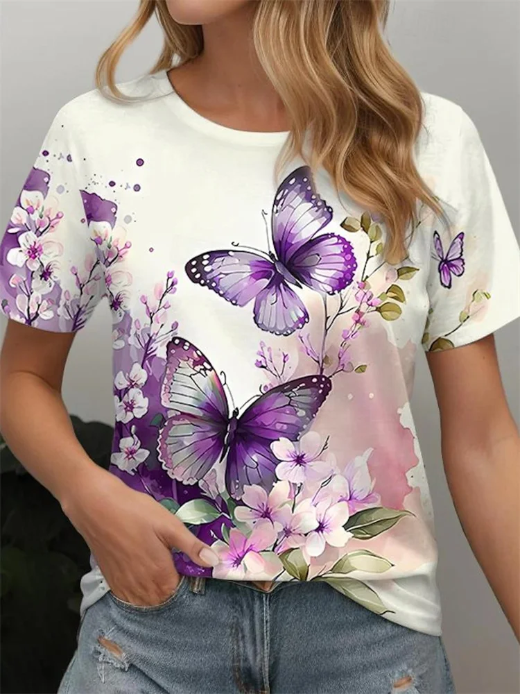Butterfly Style Popular Clothing Explosive Fashion T Shirt Cartoon T Shirt Summer Ladies Printed Casual Graphic Short Sleeve Top
Butterfly Style Popular Clothing Explosive Fashion T Shirt Cartoon T Shirt Summer Ladies Printed Casual Graphic Short Sleeve Top