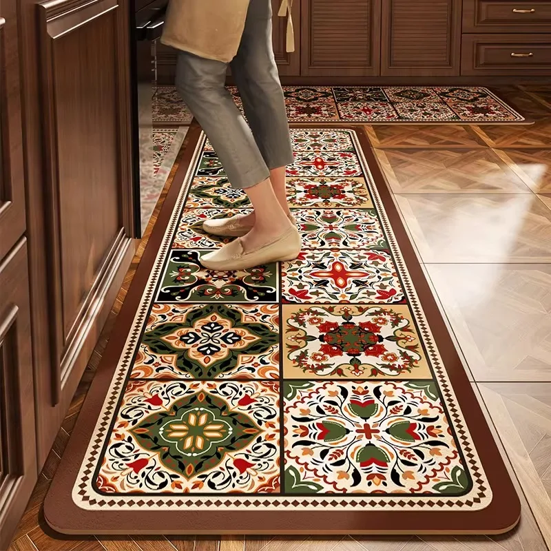 Carpet for Kithen Floor Mat PVC Leather Waterproof Non-Slip Oil-proof Carpet Retro Floral Rug Long Strip Rugs Alfombra De Cocina
Carpet for Kithen Floor Mat PVC Leather Waterproof Non-Slip Oil-proof Carpet Retro Floral Rug Long Strip Rugs Alfombra De Cocina