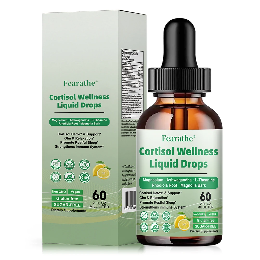 Cortisol Supplement Liquid Drops 60ML - with Magnesium Glycinate ,Ashwagandha, L-Theanine,Relaxation & Mood Support
Cortisol Supplement Liquid Drops 60ML - with Magnesium Glycinate ,Ashwagandha, L-Theanine,Relaxation & Mood Support