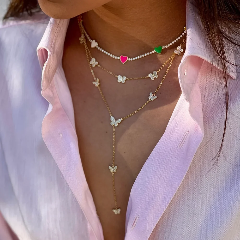 Pave Cz Butterfly Charm Necklace Fashion Y Shape Long Link Chain for Women Summer Luxury Rhinestone Choker Collar Jewelry
Pave Cz Butterfly Charm Necklace Fashion Y Shape Long Link Chain for Women Summer Luxury Rhinestone Choker Collar Jewelry