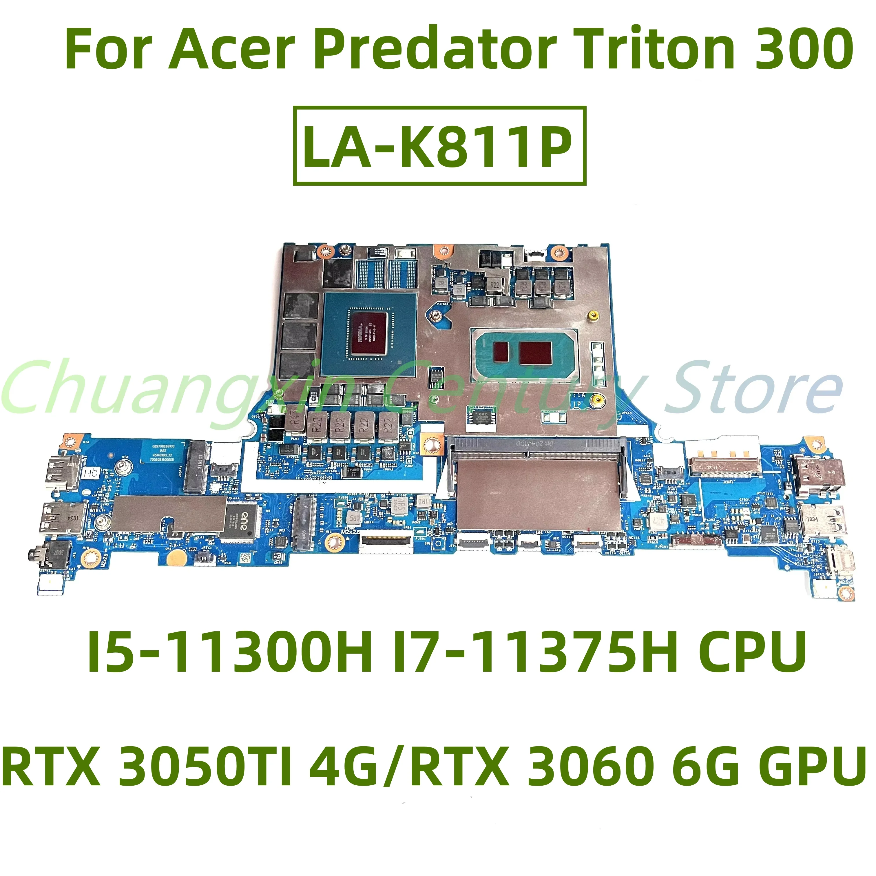 LA-K811P Материнская плата для ноутбука Acer Predator Triton 300 с процессором I5-11300H I7-11375H RTX 3050TI 4G/RTX 3060 6G GPU 100% тест
LA-K811P Материнская плата для ноутбука Acer Predator Triton 300 с процессором I5-11300H I7-11375H RTX 3050TI 4G/RTX 3060 6G GPU 100% тест