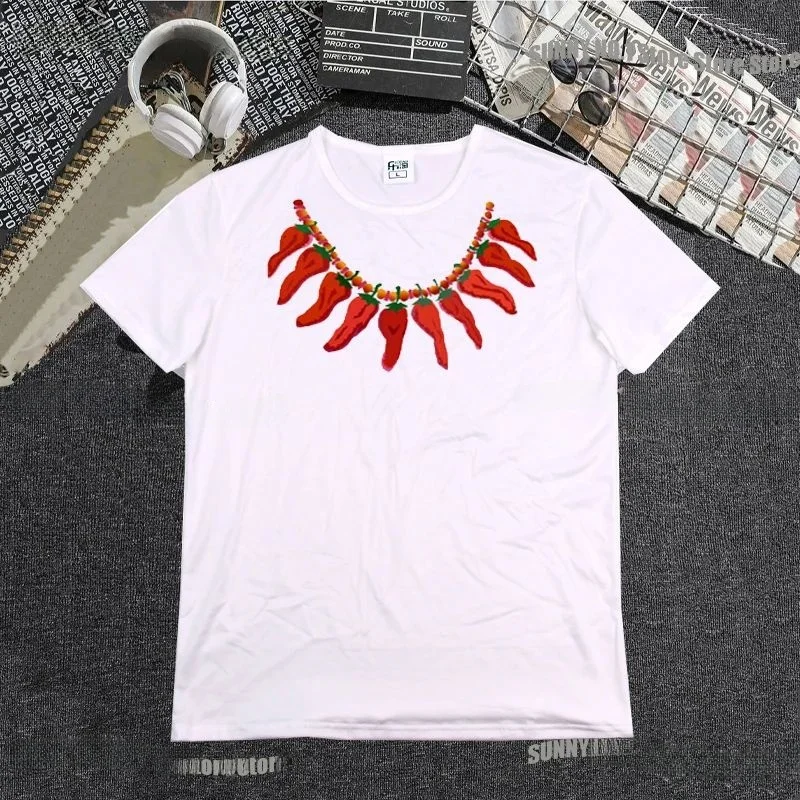 Retro American Chili Print T-irt ex Streetwear Ultra Slim Fit Nine Sve Length Henry Collar Youth Faion
Retro American Chili Print T-irt ex Streetwear Ultra Slim Fit Nine Sve Length Henry Collar Youth Faion