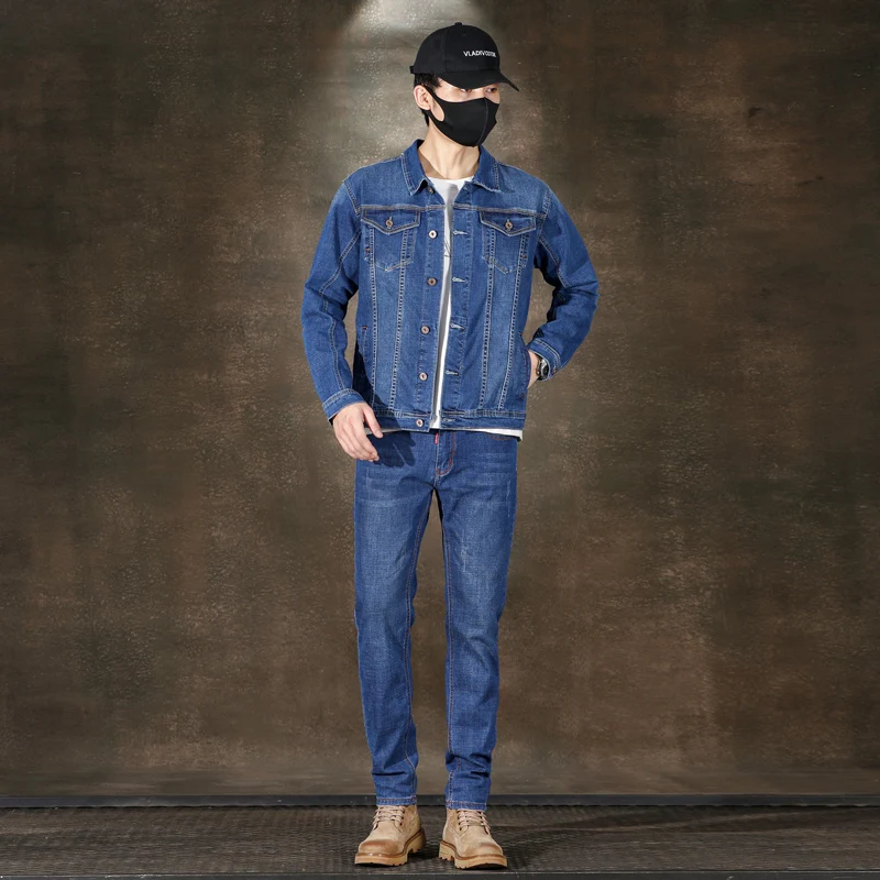 2024 Spring and Autumn American Denim Jacket Set Classic Simple Washed Stretch Jeans Men Clothing Clothes For Men
2024 Spring and Autumn American Denim Jacket Set Classic Simple Washed Stretch Jeans Men Clothing Clothes For Men