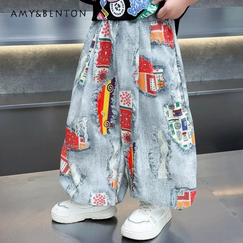 Boys' Trendy Printed Wide-Leg Pants Lightweight and Comfortable Anti-Mosquito Trendy Style Trousers for Toddlers To Big Kids
Boys' Trendy Printed Wide-Leg Pants Lightweight and Comfortable Anti-Mosquito Trendy Style Trousers for Toddlers To Big Kids