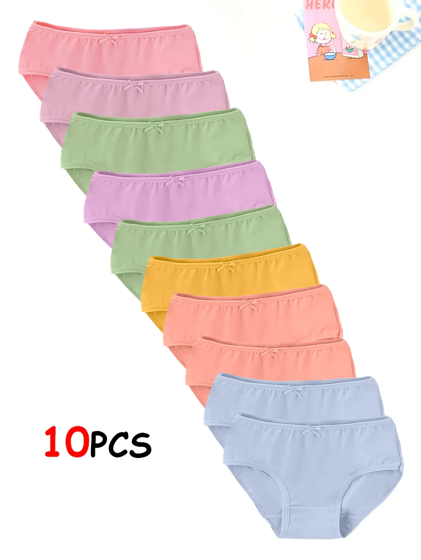 10 Pieces of Cotton Girls Underwear Belts for All Seasons, Comfortable Low Waist, Cute Underwear
10 Pieces of Cotton Girls Underwear Belts for All Seasons, Comfortable Low Waist, Cute Underwear