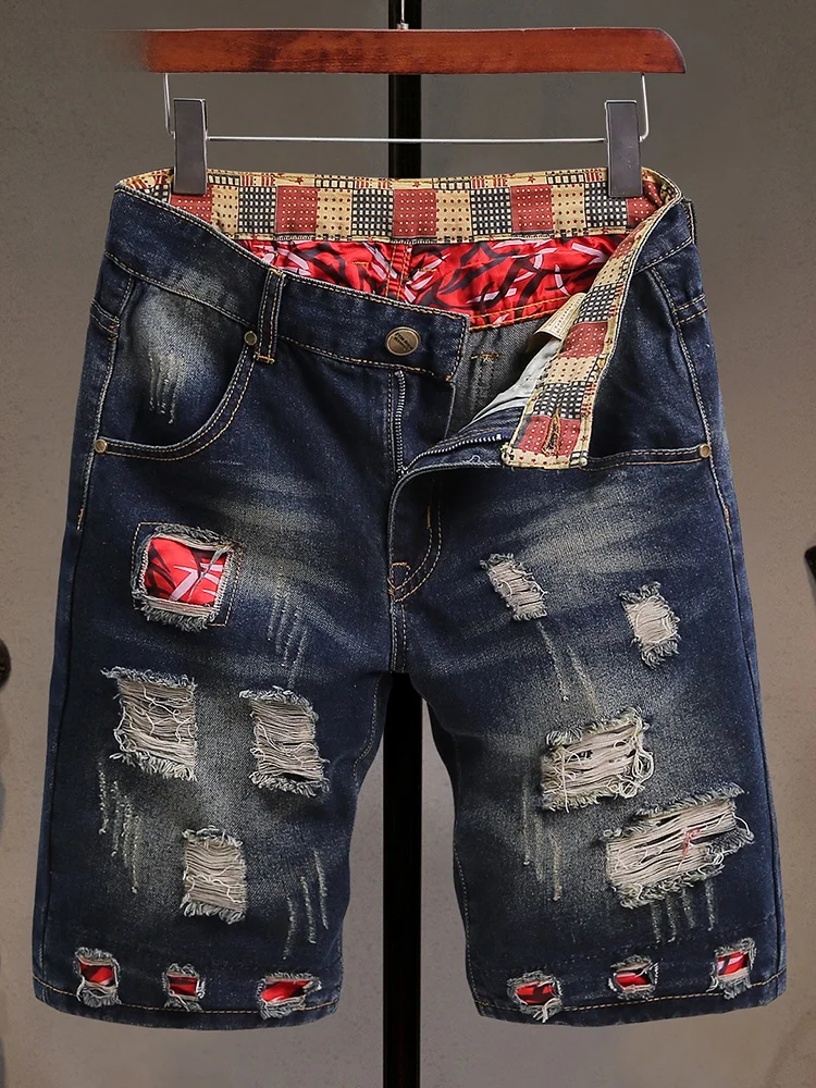 Men's Summer Loose Fit Distressed Denim Shorts Punk Style Fashionable Versatile Individuality Five-Quarter Straight Leg Jeans
Men's Summer Loose Fit Distressed Denim Shorts Punk Style Fashionable Versatile Individuality Five-Quarter Straight Leg Jeans