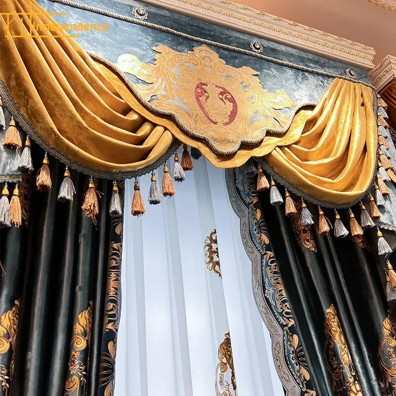 American Blue High-grade Embroidery Velvet Curtains for Living Room Balcony Window French Window Villa Custom Window Screen
American Blue High-grade Embroidery Velvet Curtains for Living Room Balcony Window French Window Villa Custom Window Screen