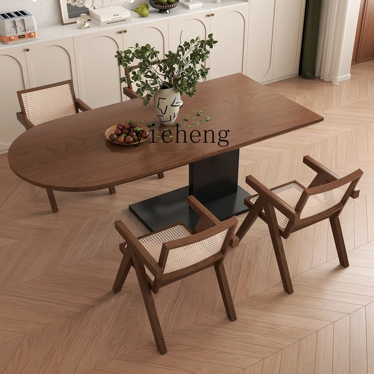 Z1 solid wood dining table semi-round against the wall household small apartment dining table creative island dining
Z1 solid wood dining table semi-round against the wall household small apartment dining table creative island dining