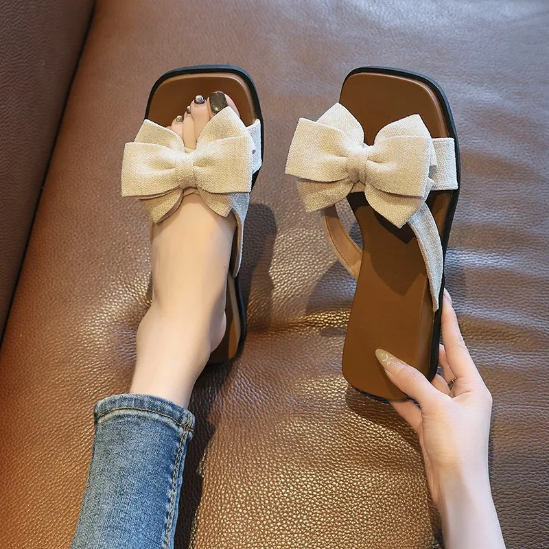 New Women Summer Square Open Toe Fashionable Elegant Comfortable Bow Embellishment Hollow Out Breathable Wedge Mid Heel Slippers
New Women Summer Square Open Toe Fashionable Elegant Comfortable Bow Embellishment Hollow Out Breathable Wedge Mid Heel Slippers