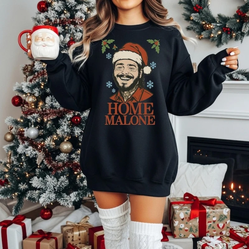 Home Malone Christmas Santa Hat Crewneck Autumn and Winter Sweatshirt Matching Hoodies Long Sleeve Keep Warm Adult Pullover
Home Malone Christmas Santa Hat Crewneck Autumn and Winter Sweatshirt Matching Hoodies Long Sleeve Keep Warm Adult Pullover