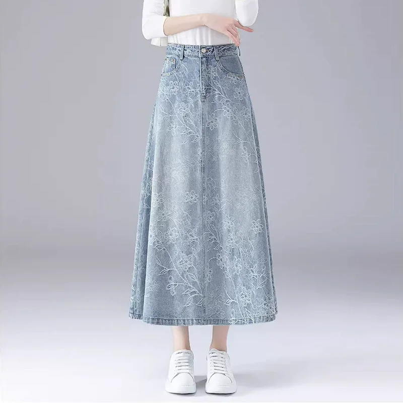 Women's Floral Jacquard Denim Long Skirts, Vintage Pocket, A-line Jeans Skirt, High Waist, Women's Fashion, Spring, S-4XL
Women's Floral Jacquard Denim Long Skirts, Vintage Pocket, A-line Jeans Skirt, High Waist, Women's Fashion, Spring, S-4XL