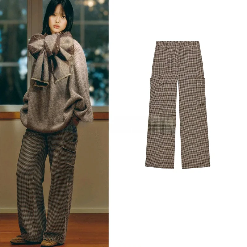 Новые весенние женские брюки с высокой талией, прямые, в клетку, в стиле рабочей одежды, с матовым дизайном, повседневные, для женщин
Новые весенние женские брюки с высокой талией, прямые, в клетку, в стиле рабочей одежды, с матовым дизайном, повседневные, для женщин