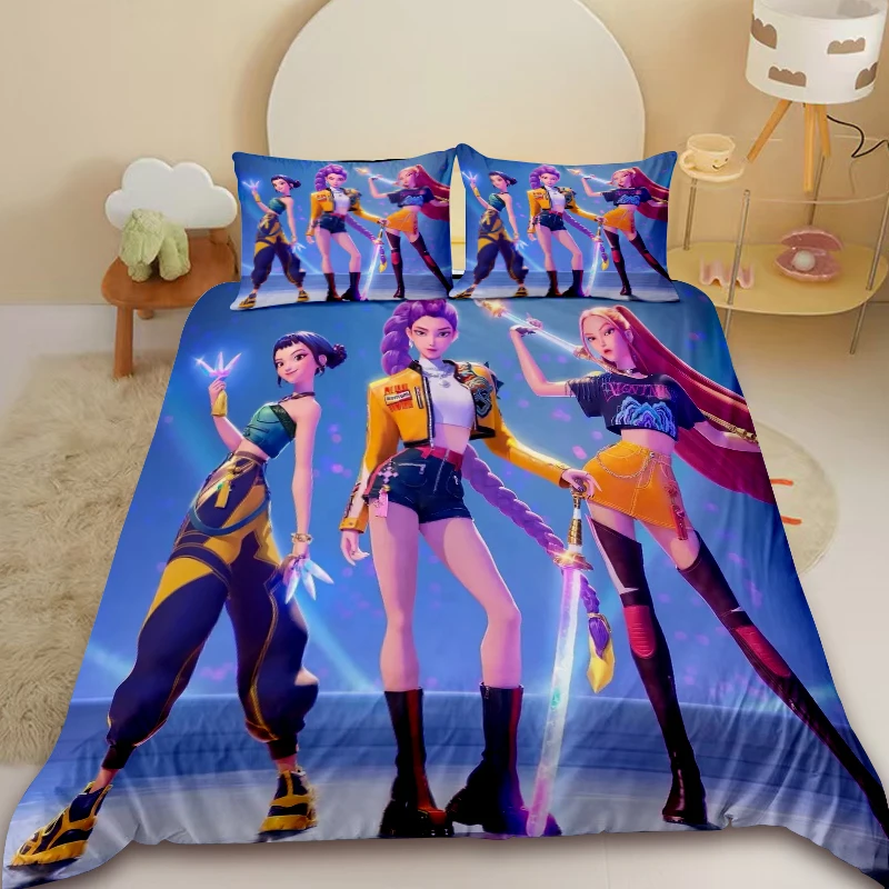 3pcs Duvet Cover Set K-pop Demon Hunters Girls Bedding Set Soft and Comfortable Bedroom Decor Birthday Gifts King Queen 
3pcs Duvet Cover Set K-pop Demon Hunters Girls Bedding Set Soft and Comfortable Bedroom Decor Birthday Gifts King Queen