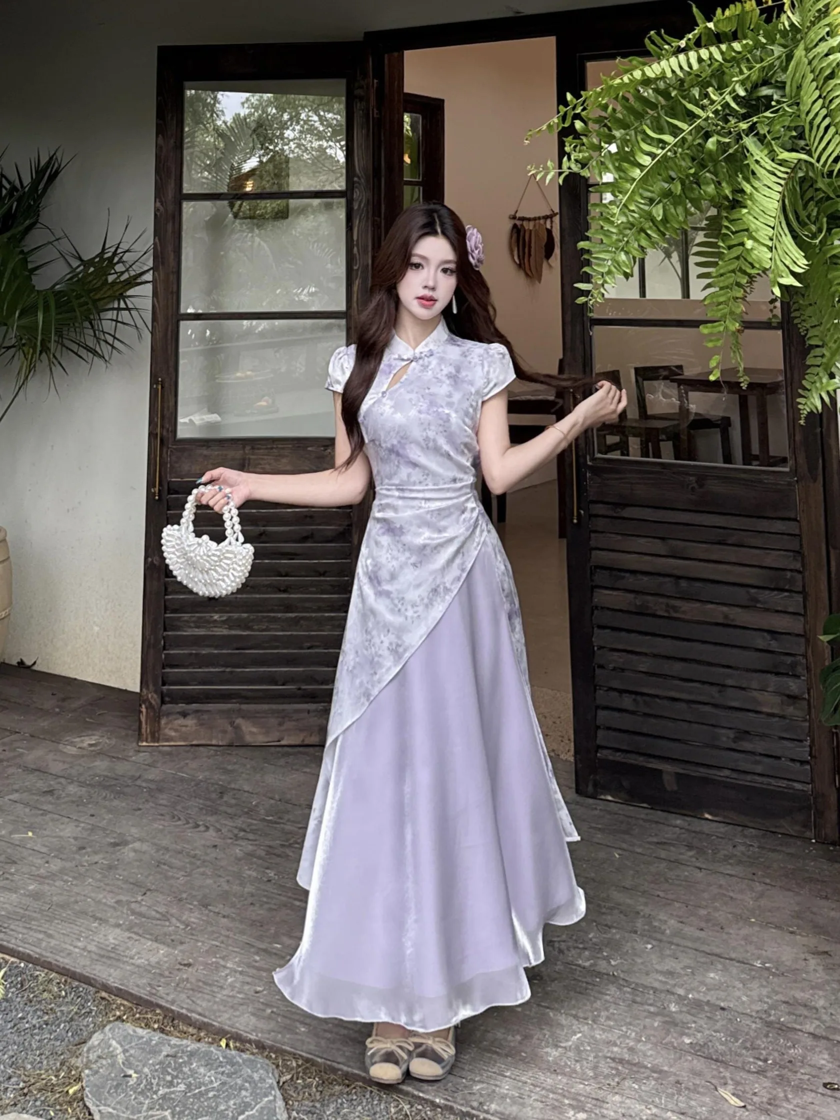plus Size Floral Print Midi Dress Women's Summer New Style Waist Cinched Patchwork Qipao Dress Korean Style Slim Fit High Waist
plus Size Floral Print Midi Dress Women's Summer New Style Waist Cinched Patchwork Qipao Dress Korean Style Slim Fit High Waist