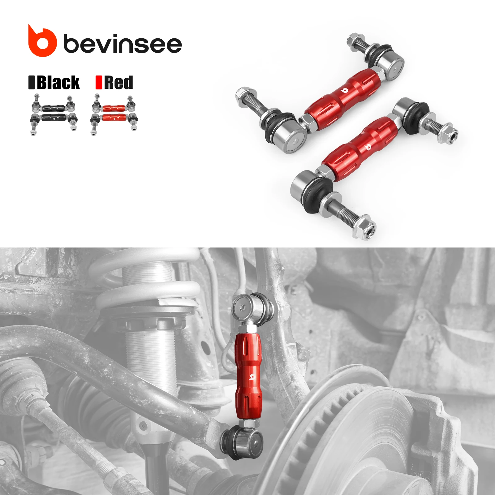 BEVINSEE Aluminium Front Sway Bar Link Kit for Toyota FJ Cruiser/4Runner, Replace for 48810-60040, 48820-60050
BEVINSEE Aluminium Front Sway Bar Link Kit for Toyota FJ Cruiser/4Runner, Replace for 48810-60040, 48820-60050