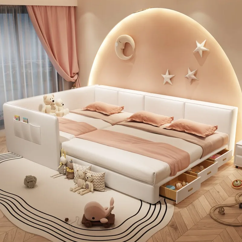Children Headboard Luxury Bed Family Full Size Double Luxury Bed Frames Minimalist Queen Size 180x200cm Home Bedroom Furniture
Children Headboard Luxury Bed Family Full Size Double Luxury Bed Frames Minimalist Queen Size 180x200cm Home Bedroom Furniture