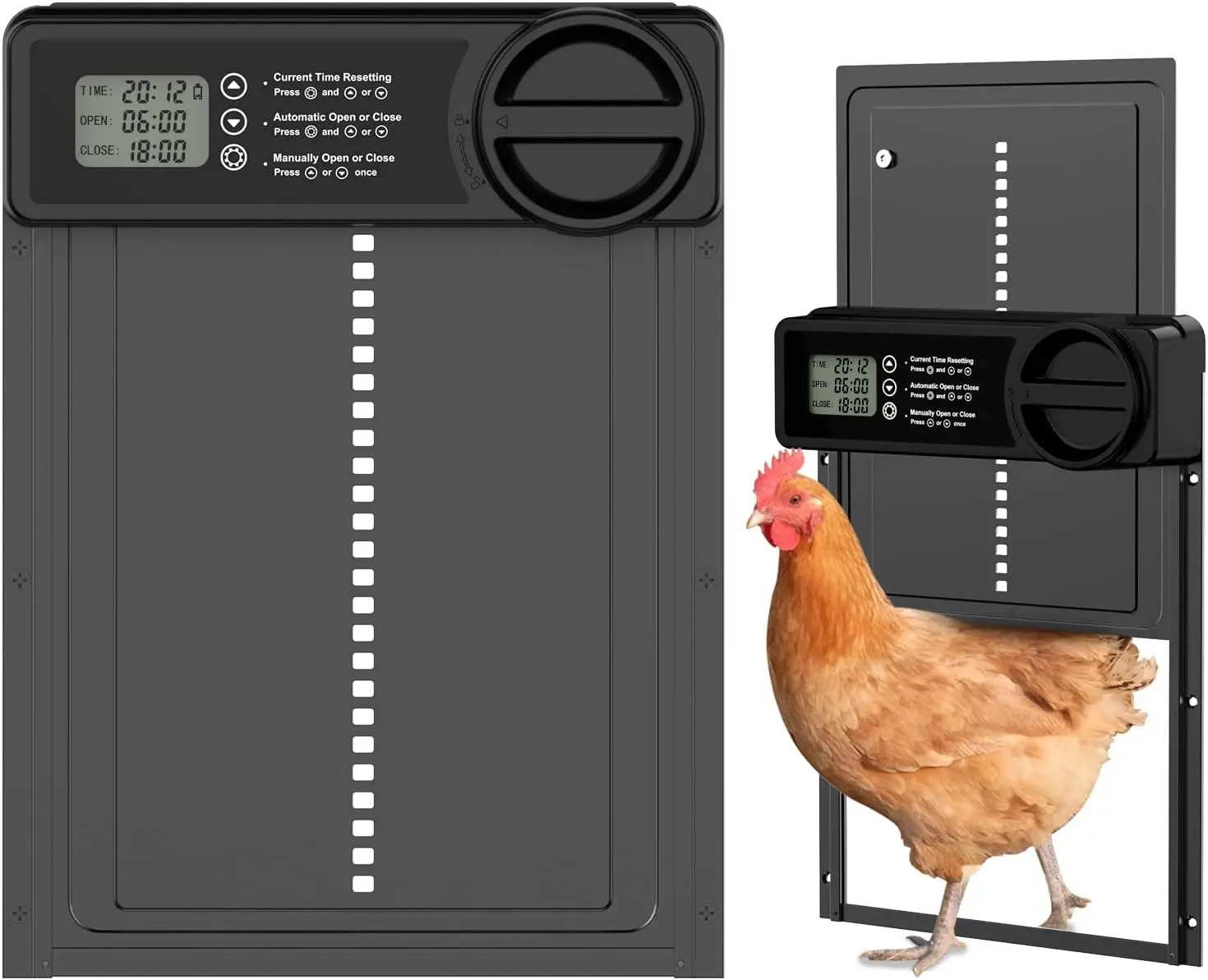 Automatic Chicken Coop Door Intelligent Timer Electric Aluminum Timing Opener Auto Chicken Door Farm Automatic Management Tool
Automatic Chicken Coop Door Intelligent Timer Electric Aluminum Timing Opener Auto Chicken Door Farm Automatic Management Tool