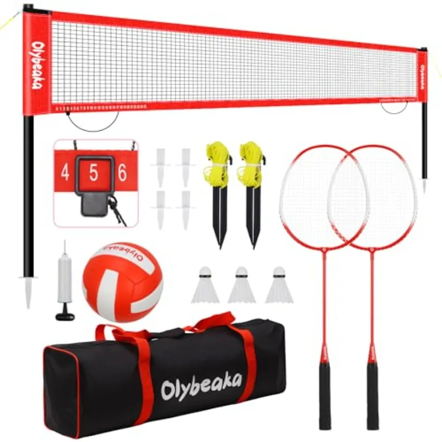 20ft Volleyball Badminton Combo Net Set Outdoor for Backyard Beach with Adjustable Poles Durable Anti-Sag Net PU Volleyball 2 A
20ft Volleyball Badminton Combo Net Set Outdoor for Backyard Beach with Adjustable Poles Durable Anti-Sag Net PU Volleyball 2 A
