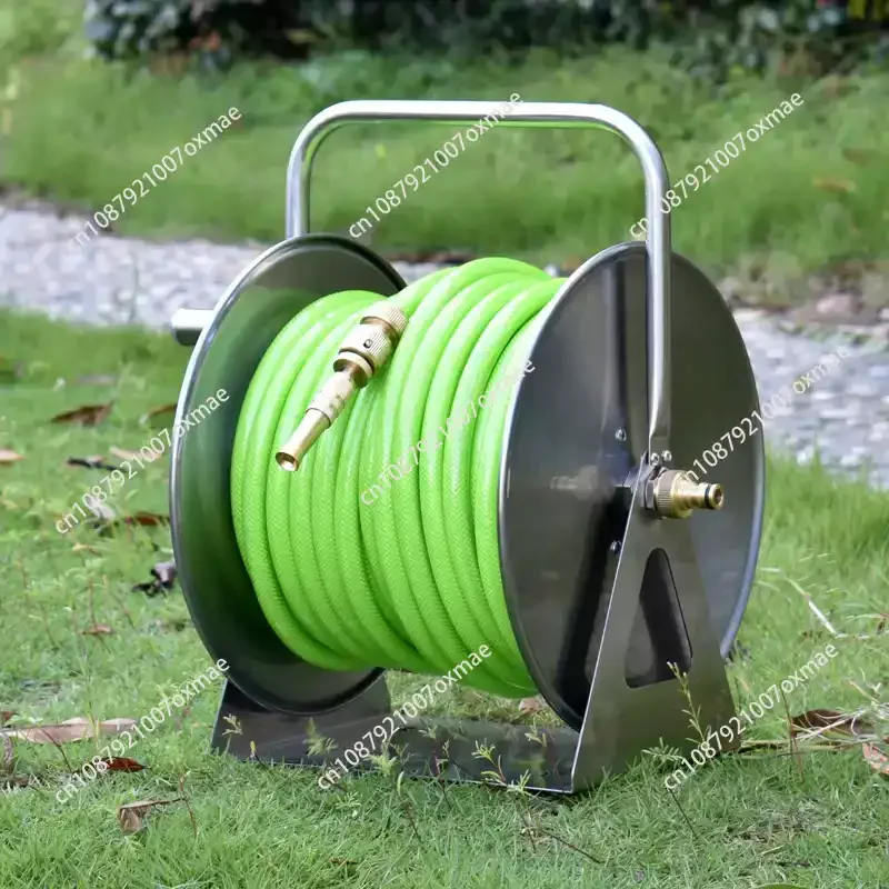 Portable Wall Mount Water Hose Reel Heavy-Duty Stainless Steel Garden Irrigation Systems Holder Hose Trolleys Wash Pipe Rack 
Portable Wall Mount Water Hose Reel Heavy-Duty Stainless Steel Garden Irrigation Systems Holder Hose Trolleys Wash Pipe Rack