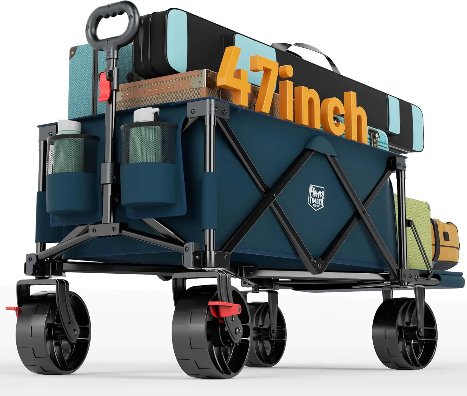300 lbs Heavy Duty Collapsible Wagon with Tailgate & Brake, 250L Foldable Utility Cart for Camping Shopping Beach, Blue
300 lbs Heavy Duty Collapsible Wagon with Tailgate & Brake, 250L Foldable Utility Cart for Camping Shopping Beach, Blue