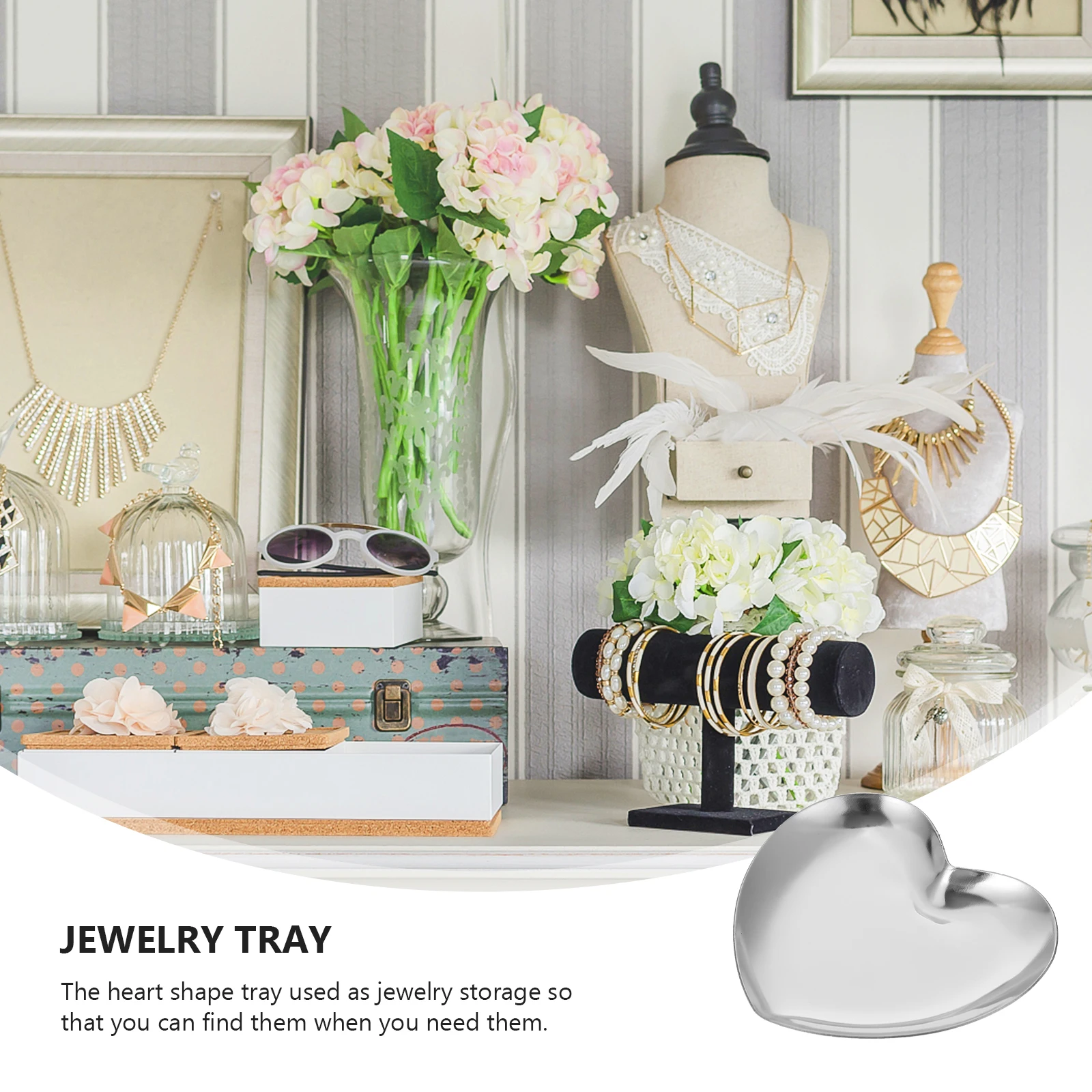 2pcs Heart Shaped Jewelry Tray Stainless Steel ganizer for Earring Necklace Storage Display Dish Bedroom Bathroom Accessories
2pcs Heart Shaped Jewelry Tray Stainless Steel ganizer for Earring Necklace Storage Display Dish Bedroom Bathroom Accessories