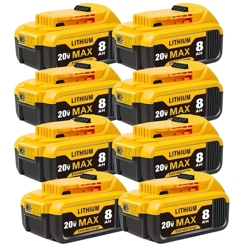 2/4/8 PACK Replacement For Dewalt 20V Max Battery, 8.0Ah 20V 8000mAh, Compatible With for dewalt 20 Volt XR Lithium-ion Batteries DCB205 DCB206 DCB207 DCB204 DCB201 DCB200 DCD/DCF/DCG Series Power Tool
2/4/8 PACK Replacement For Dewalt 20V Max Battery, 8.0Ah 20V 8000mAh, Compatible With for dewalt 20 Volt XR Lithium-ion Batteries DCB205 DCB206 DCB207 DCB204 DCB201 DCB200 DCD/DCF/DCG Series Power Tool