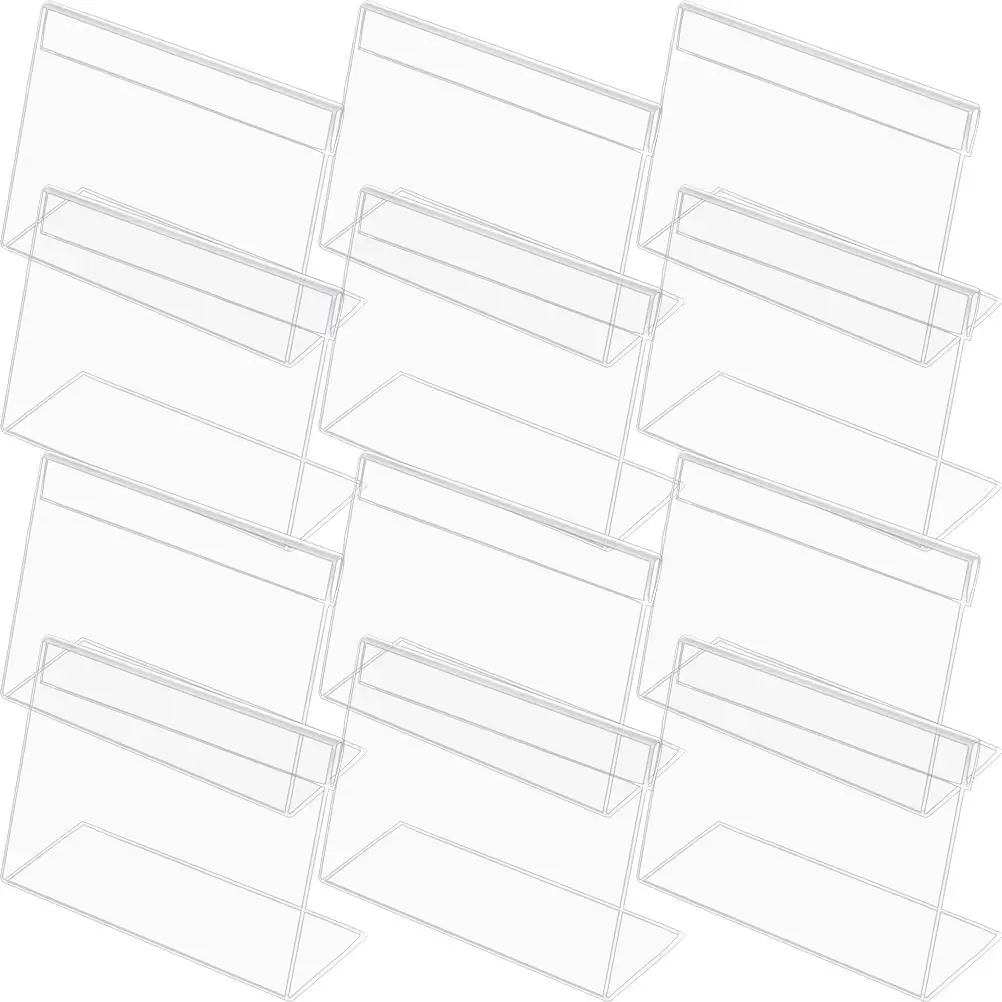 20 Pcs Acrylic Price Tag Clear Display Holder 60x40x28mm Wedding Table Number Sign Blank Holder for Office Hotel Cafe Restaurant
20 Pcs Acrylic Price Tag Clear Display Holder 60x40x28mm Wedding Table Number Sign Blank Holder for Office Hotel Cafe Restaurant