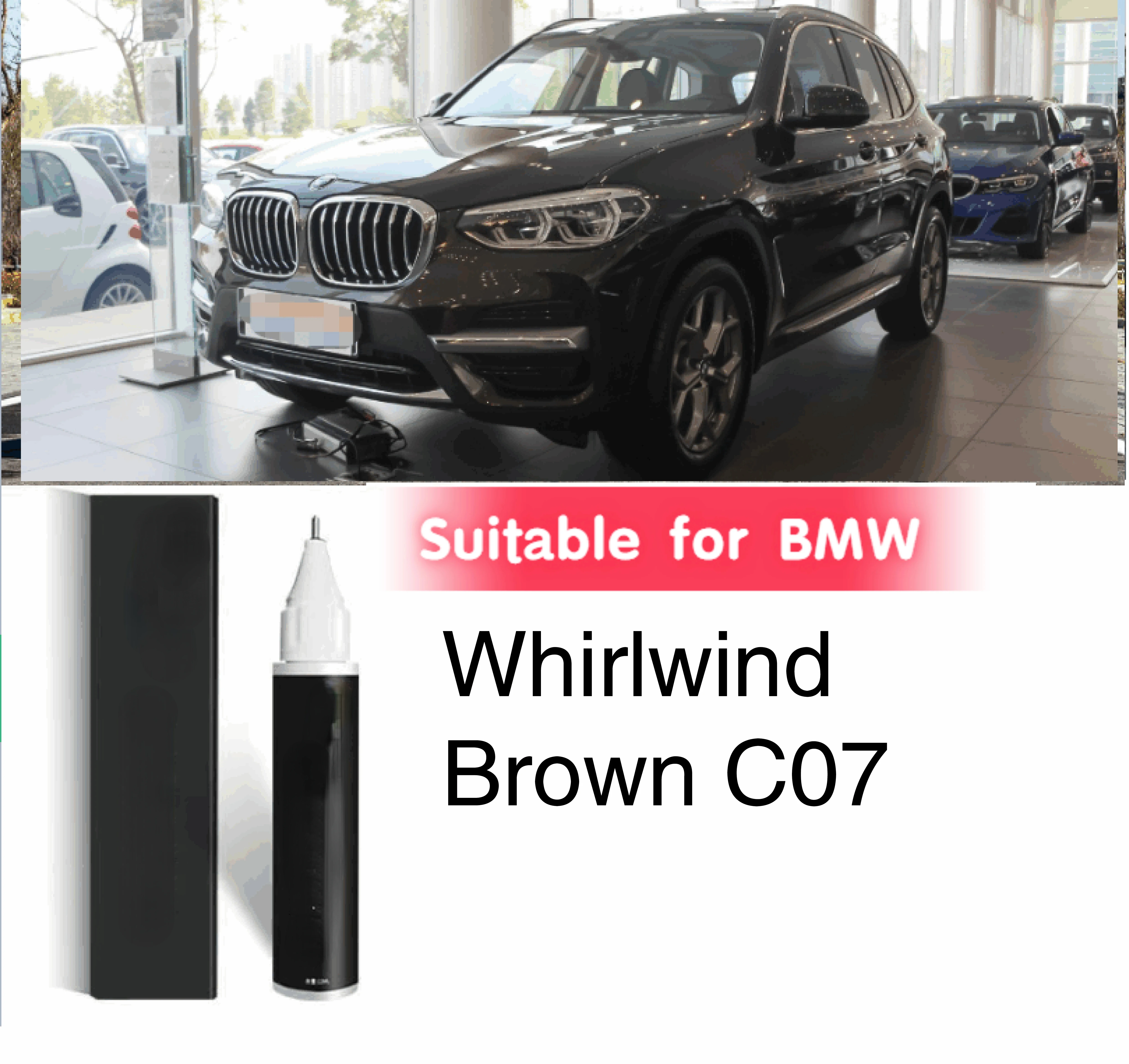Suitable for BMW Paint Touch-up Pen A84 Cyclone C07 Starlight B53 Sparkling Brown B06 Copper Brown B65 Brazil
Suitable for BMW Paint Touch-up Pen A84 Cyclone C07 Starlight B53 Sparkling Brown B06 Copper Brown B65 Brazil