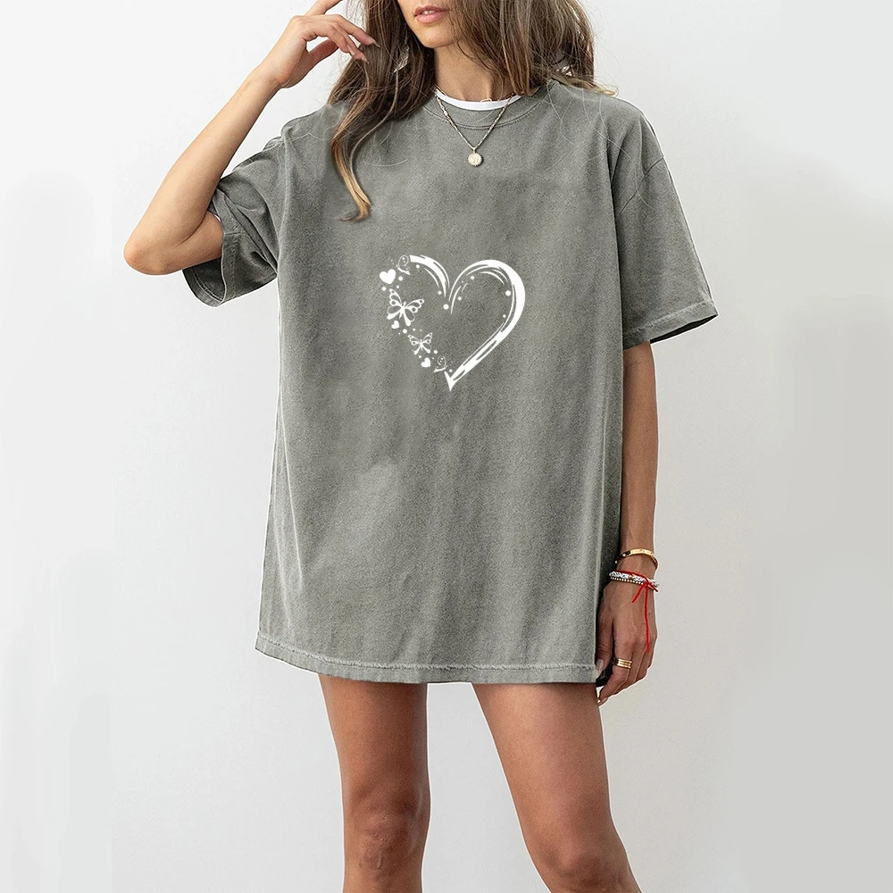 Women's Trendy Cotton Tee Heart Butterflies Print Y2K Romantic Flair Soft Cotton FabricUnique Casual Style
Women's Trendy Cotton Tee Heart Butterflies Print Y2K Romantic Flair Soft Cotton FabricUnique Casual Style