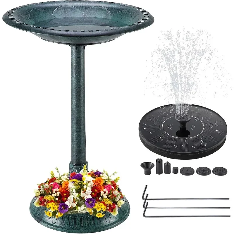 Bird Bath with Fountain, Outdoor Garden Bird Bath Bowl and Solar Powered Water Fountain Pump Combo Set
Bird Bath with Fountain, Outdoor Garden Bird Bath Bowl and Solar Powered Water Fountain Pump Combo Set