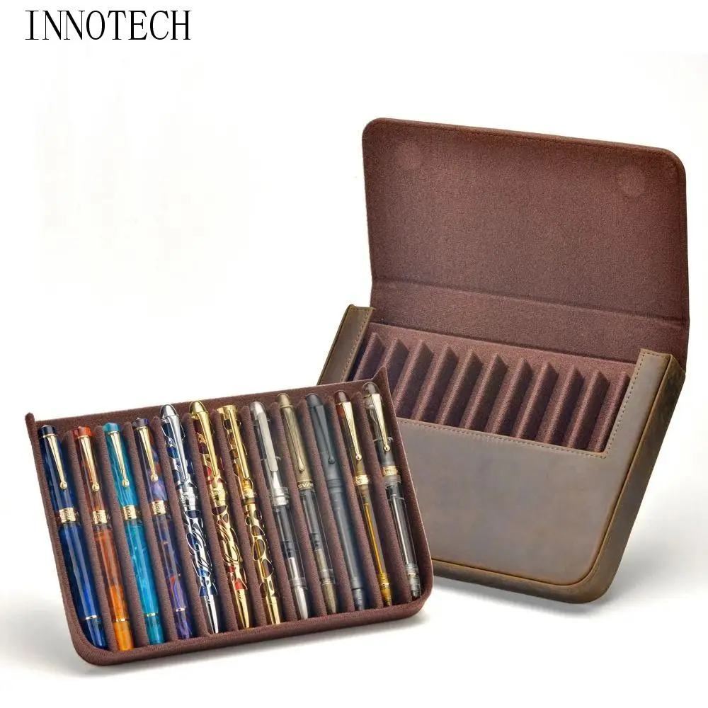 Luxury Pen Case Box Vintage Wear Resistant Pen Storage Pouch Removable Pen Tray Handmade Fountain Pen Leather Case School
Luxury Pen Case Box Vintage Wear Resistant Pen Storage Pouch Removable Pen Tray Handmade Fountain Pen Leather Case School