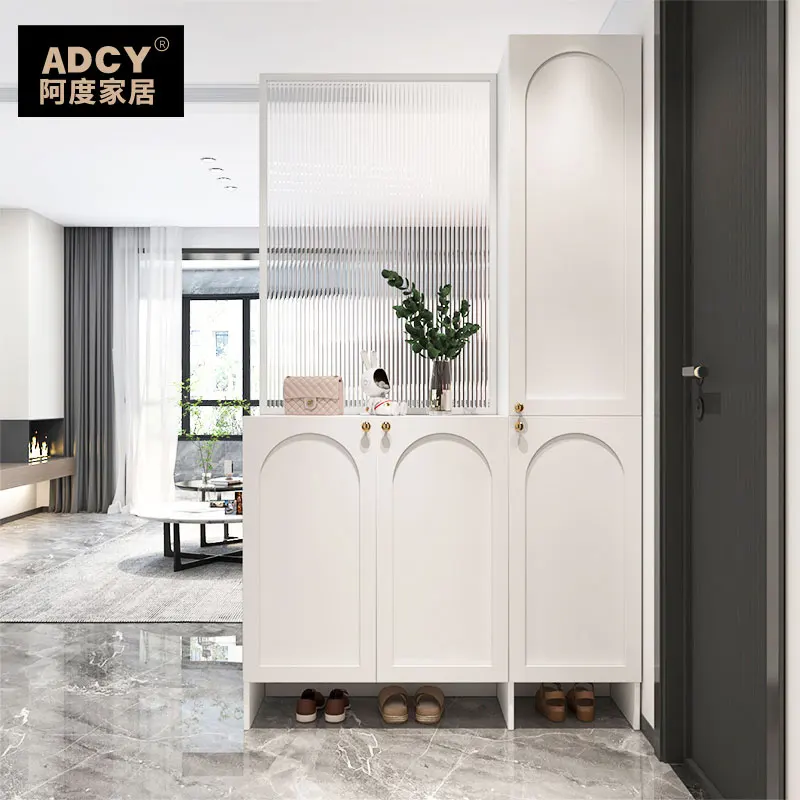 French cream wind entrance entrance shoe cabinet living room screen glass partition cabinet light luxury locker rack customizati
French cream wind entrance entrance shoe cabinet living room screen glass partition cabinet light luxury locker rack customizati