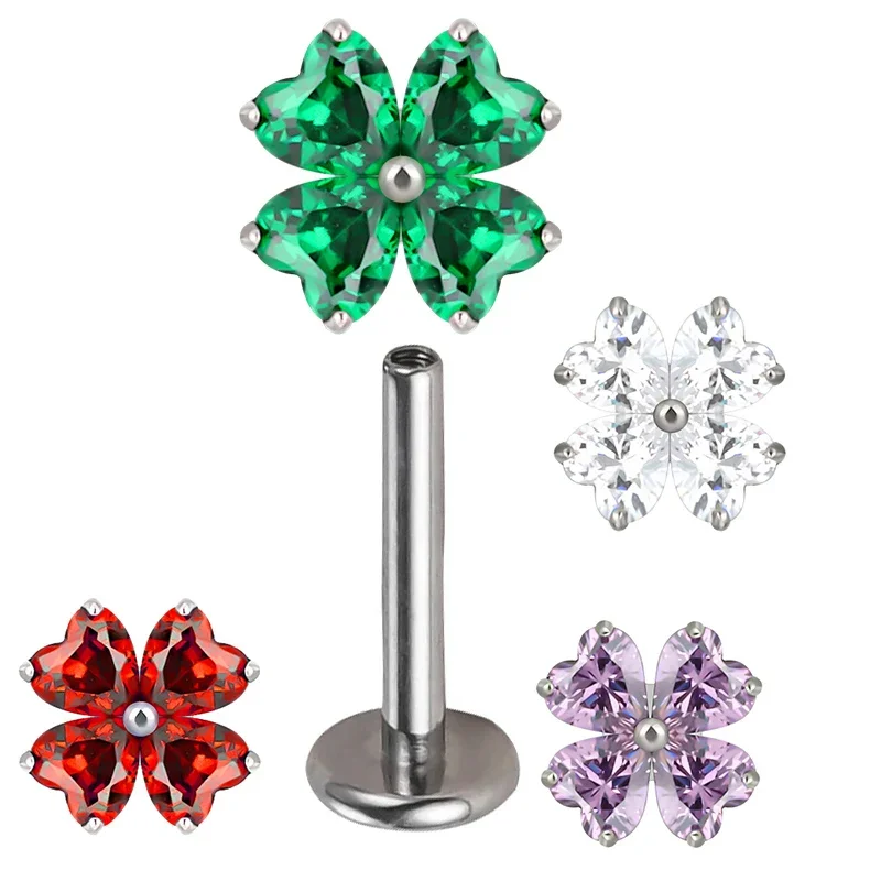 G23 Titanium EAR PIERC with 4 Heart Zircon Top Cartilage Tragus Earrings Ear Lip Helix Studs Tongue Threaded Piercing Jewelry
G23 Titanium EAR PIERC with 4 Heart Zircon Top Cartilage Tragus Earrings Ear Lip Helix Studs Tongue Threaded Piercing Jewelry