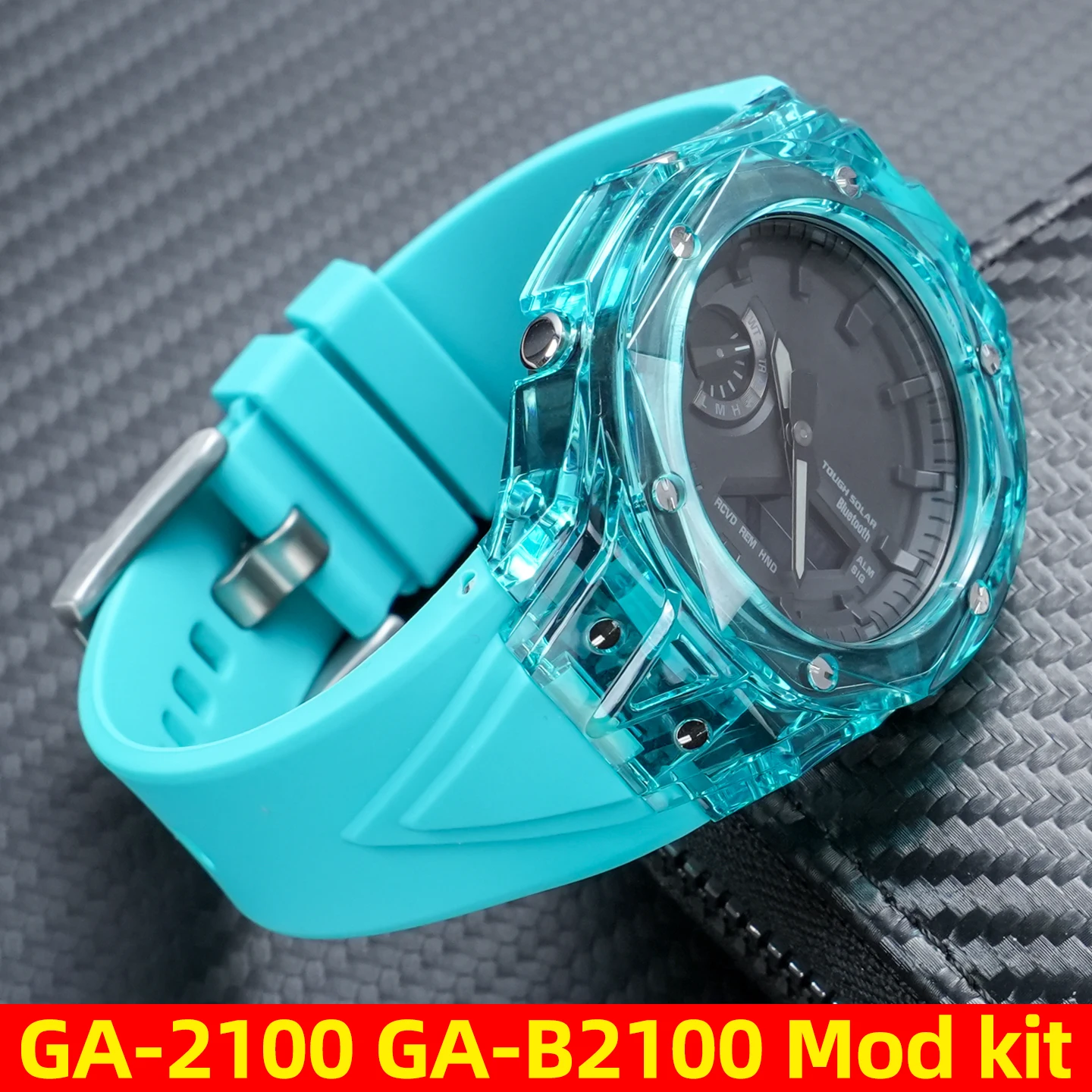 Для Casio G-SHOCK GA-2100 GA-2110 GA-B2100: Прозрачный корпус и силиконовый ремешок (комплект) для модификации и улучшения часов GA2100, аксессуары.
Для Casio G-SHOCK GA-2100 GA-2110 GA-B2100: Прозрачный корпус и силиконовый ремешок (комплект) для модификации и улучшения часов GA2100, аксессуары.