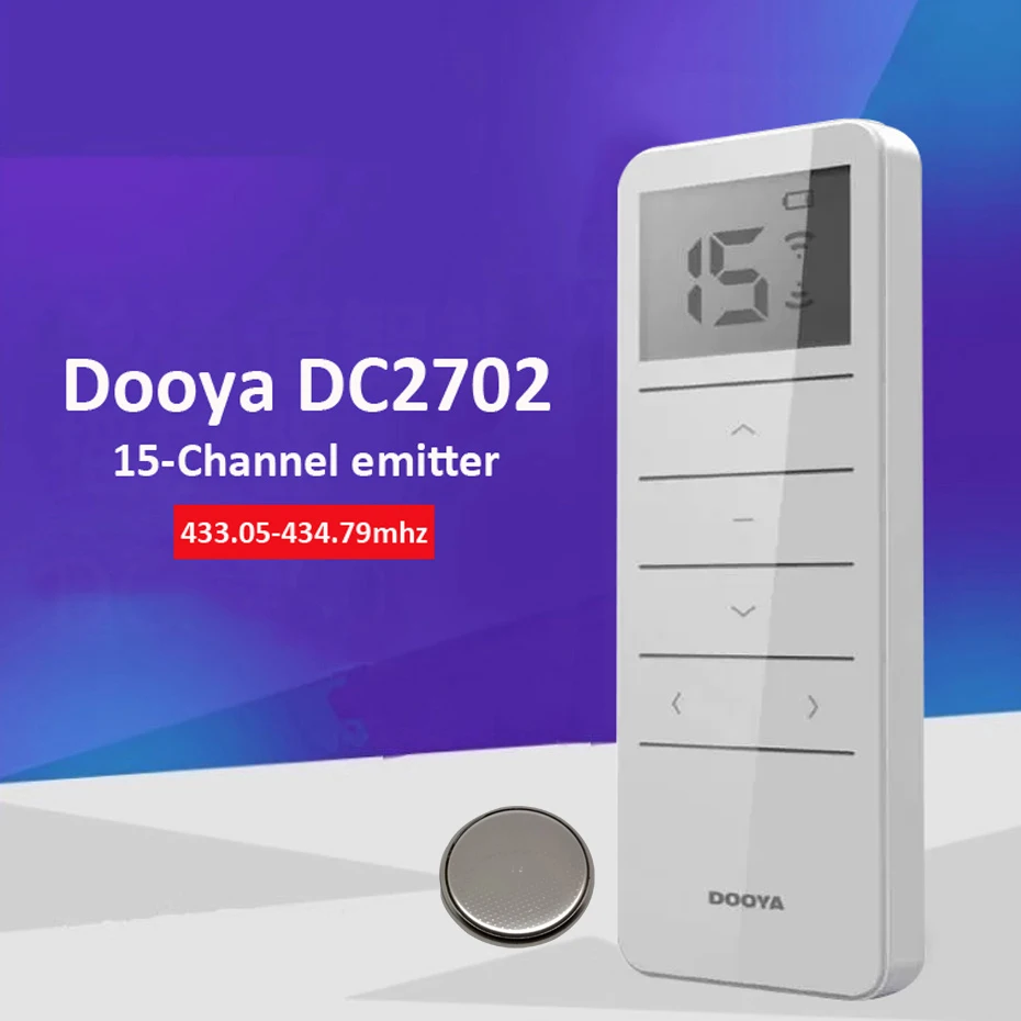 Dooya DC2702 15-Channel Remote Controller for Dooya RF433 Fixed Code Motor,Wireless Remote Control 15 motor,through Wall Control
Dooya DC2702 15-Channel Remote Controller for Dooya RF433 Fixed Code Motor,Wireless Remote Control 15 motor,through Wall Control