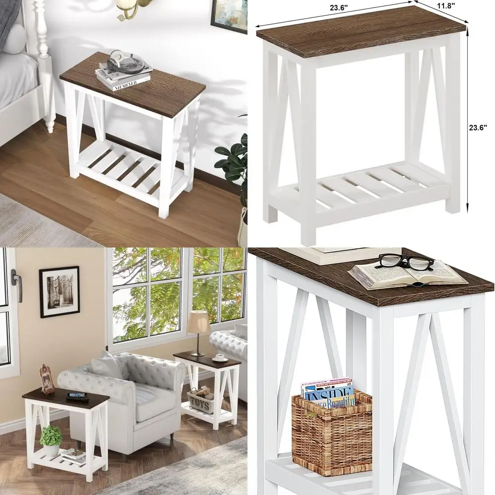 Compact Storage End Table with Rustic Charm for Small Spaces, Ideal for Living Room or Bedroom in White
Compact Storage End Table with Rustic Charm for Small Spaces, Ideal for Living Room or Bedroom in White