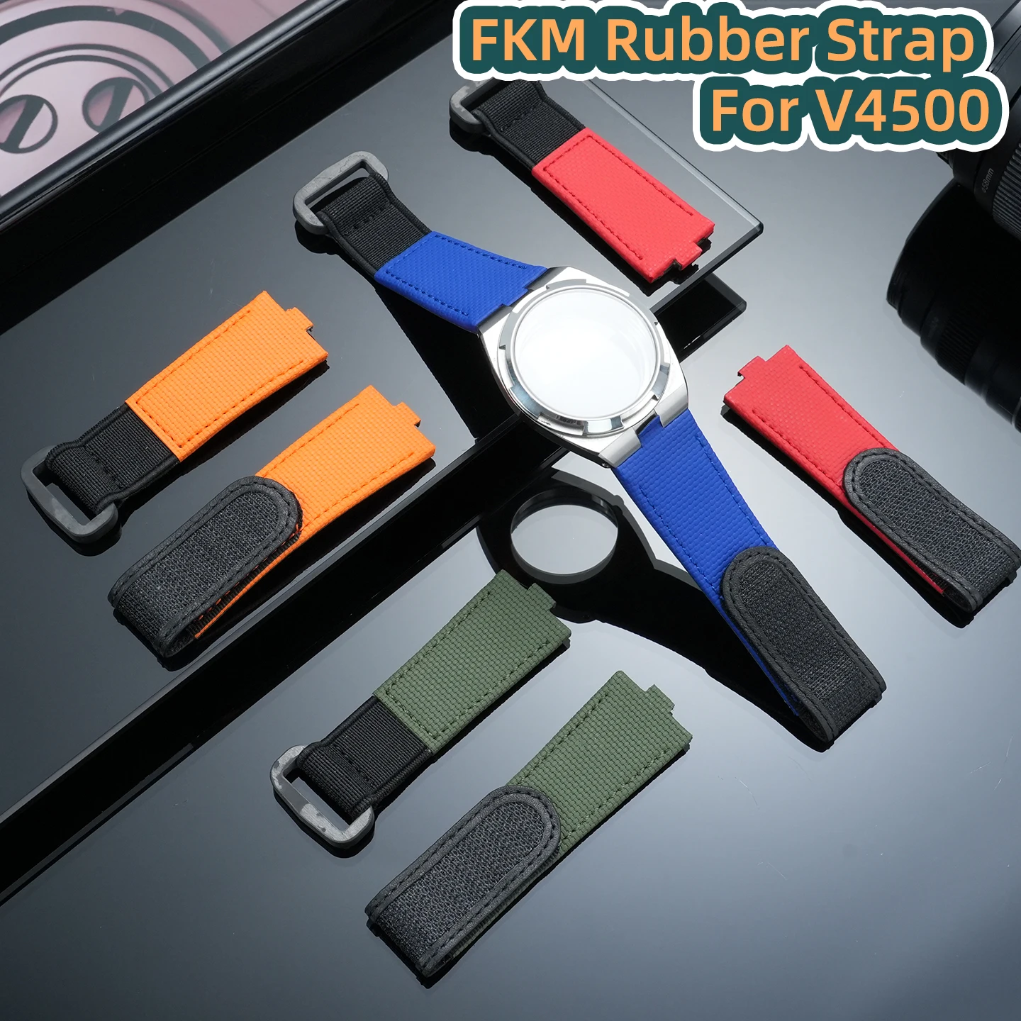 Quick Disconnect Fluoro Rubber Hook and Loop Watch Band Soft Woven Grain Strap 24 Custom Colors For VC Overseas 4500V 5500V 7900
Quick Disconnect Fluoro Rubber Hook and Loop Watch Band Soft Woven Grain Strap 24 Custom Colors For VC Overseas 4500V 5500V 7900