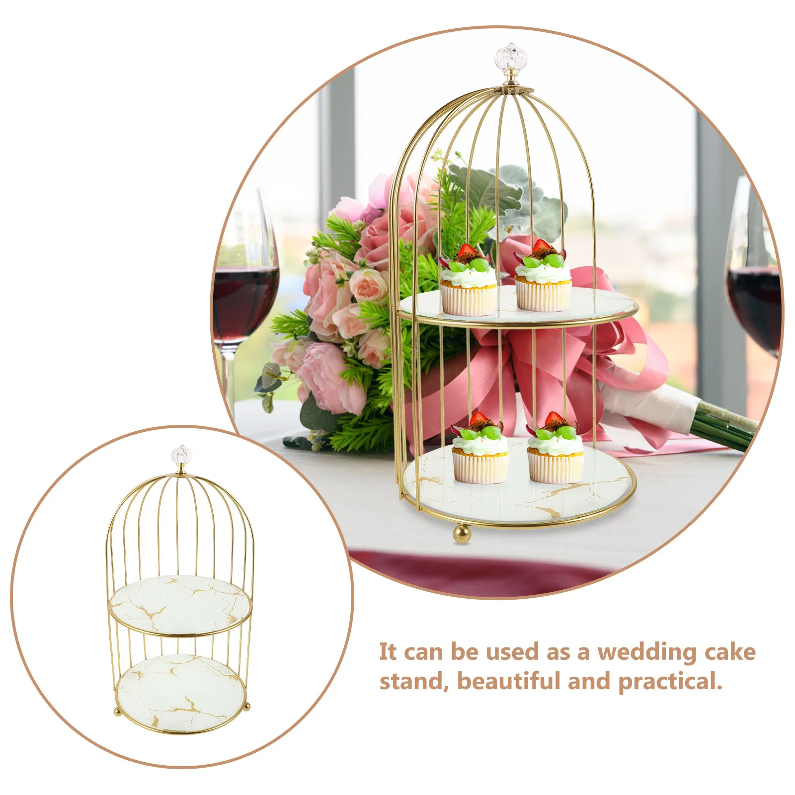 Elegant Gold Bird Cage Dessert Stand Metal Cake Display Stand for Buffet Tower Fruit Candy Pastry Tray Wedding Celebration
Elegant Gold Bird Cage Dessert Stand Metal Cake Display Stand for Buffet Tower Fruit Candy Pastry Tray Wedding Celebration
