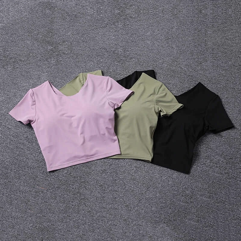 2025 New Nude Beauty Back Cross Yoga Clothes Tight Sports Top With Chest Pad Elastic Quick-drying Short Fitness Short Sleeves
2025 New Nude Beauty Back Cross Yoga Clothes Tight Sports Top With Chest Pad Elastic Quick-drying Short Fitness Short Sleeves