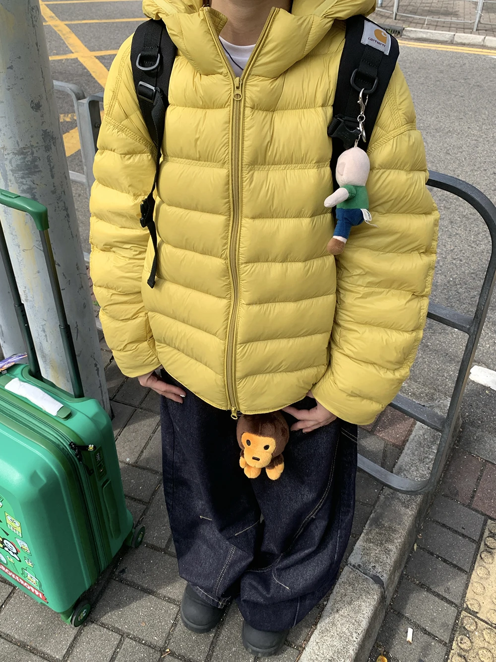 Желтая пуховая куртка Oiiokk: тонкое зимнее пальто с капюшоном, теплая верхняя одежда в корейском стиле, легкая рабочая одежда
Желтая пуховая куртка Oiiokk: тонкое зимнее пальто с капюшоном, теплая верхняя одежда в корейском стиле, легкая рабочая одежда