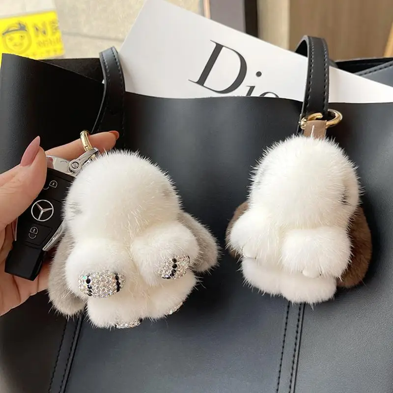Cute Rabbit Fur Plush Keychain Bag Charm School Bag Toy Leather Car Key Holder Creative Gift Keychain Pattern
Cute Rabbit Fur Plush Keychain Bag Charm School Bag Toy Leather Car Key Holder Creative Gift Keychain Pattern