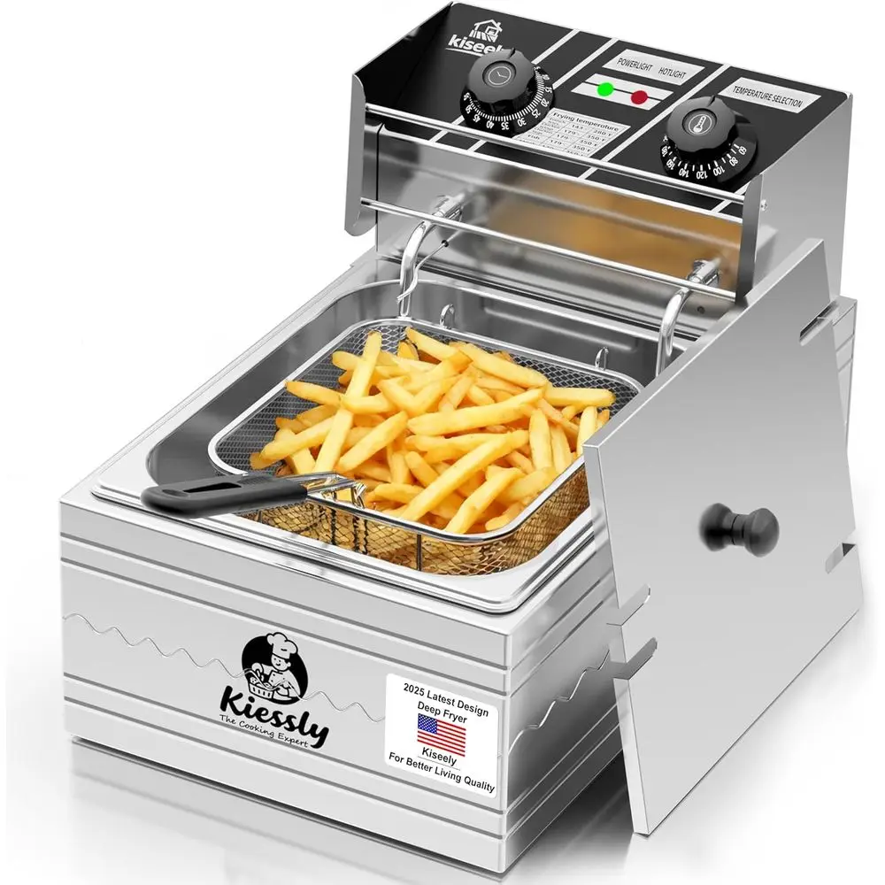 20L Electric Deep ryer, 3500W Commercial Deep ryer with Baskets Lids, StainlSteel Dual Tank Kitchen rying hine with time & Tempe
20L Electric Deep ryer, 3500W Commercial Deep ryer with Baskets Lids, StainlSteel Dual Tank Kitchen rying hine with time & Tempe