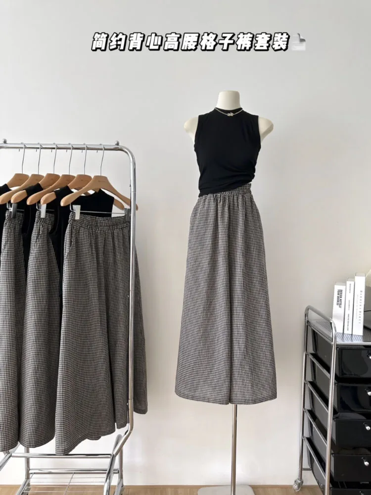 Casual Wide-leg Plaid Pants For Woman Loose Floor-Length Comfortable Mom Trousers Loose Women Pants For Women
Casual Wide-leg Plaid Pants For Woman Loose Floor-Length Comfortable Mom Trousers Loose Women Pants For Women